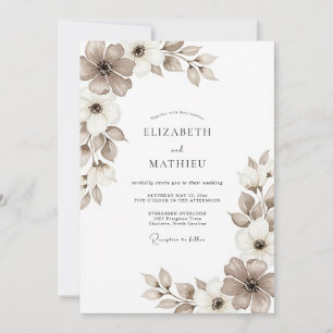 Braunviolette Ätherische Hochzeit Einladung
