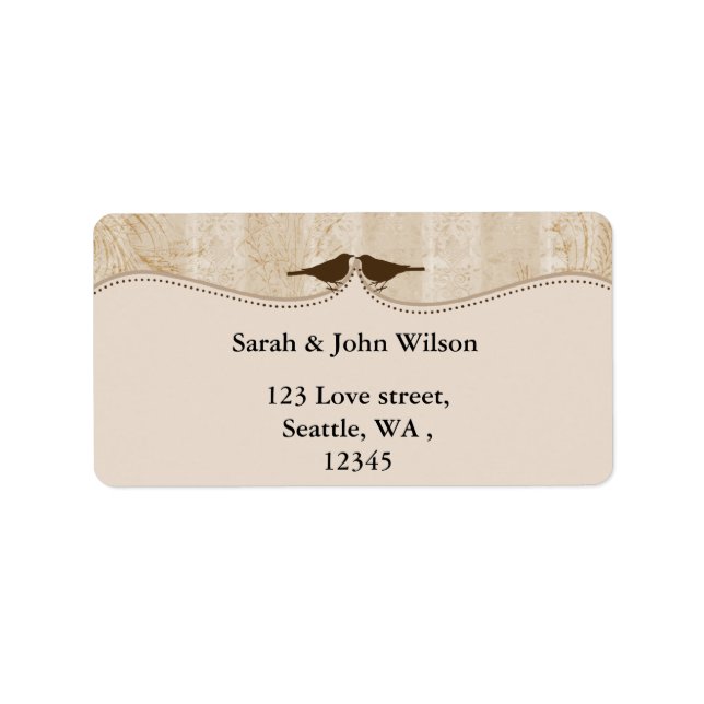 Braunvogelkäfig, Liebesvögel Rücksendeadressen-Auf Adressaufkleber (Vorne)