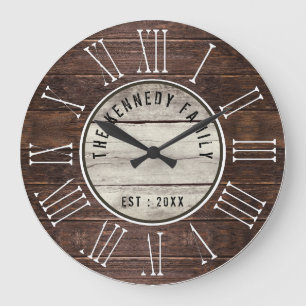 Braunwald Familie Name Bauernhof römische Zahl Große Wanduhr