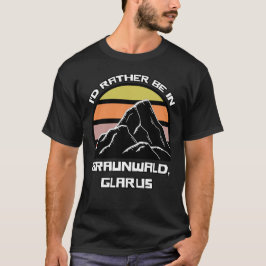 Braunwald Glarus Vintager Sonnenuntergang T-Shirt