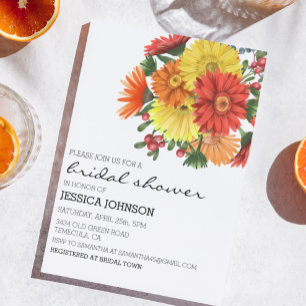 Brause Shower Gerbera Daisy Blumen  Einladung