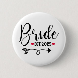 Braut 2025 Hochzeit passend Mrs Est 2025 Verheirat Button
