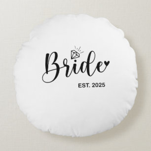 Braut 2025 Hochzeitsankündigung Hochzeit Frühling  Rundes Kissen