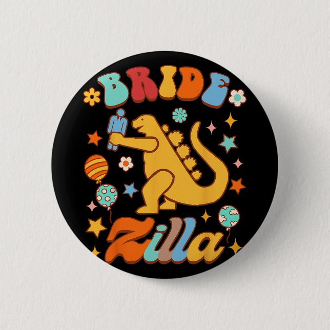 Braut als Brautdusche Bachelorette Bride Button (Vorderseite)