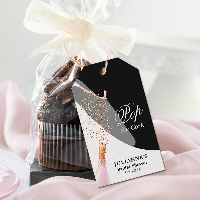 Braut auf schwarzem Brautparty Gefallen Geschenkanhänger (Von Creator hochgeladen)