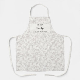 Braut auf weißem Blumenmuster Hochzeitsgesellschaf Schürze