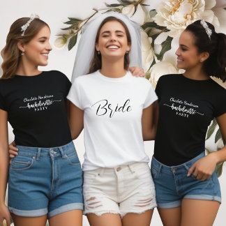 Braut aus weißem und schwarzem Junggeselinnen-Absc T-Shirt