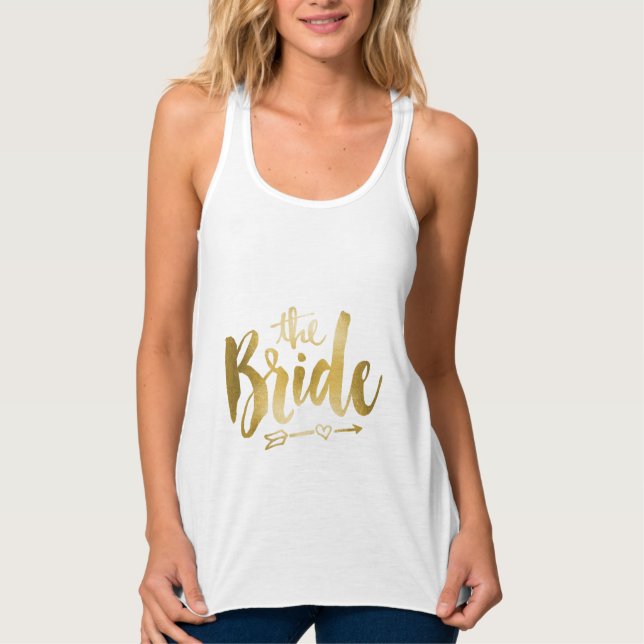 Braut-Behälter-Spitze - Imitat-Goldfolie Tank Top (Vorderseite)