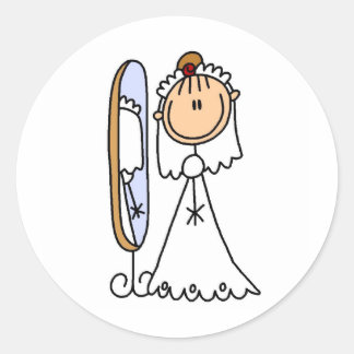 Braut bereit für den Hochzeitsaufkleber Runder Aufkleber