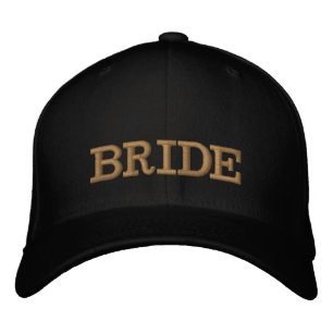 Braut bestickte Baseballkappe gold / schwarz