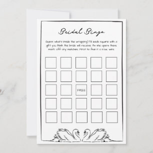 Braut-Bingo-Geschenkspiel - Schwarzer und Weißer S Mitteilungskarte