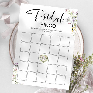 Braut-Bingo Wildblumen-Brautparty-Spiel  Einladung