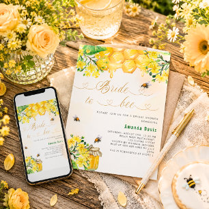 Braut-bis-Biene-gelbfarben-floral-honigwaben-Jungg Einladung
