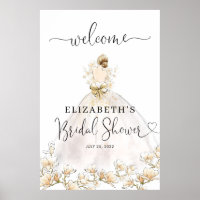 Braut Blondes Kleid Floral Willkommen Brautparty