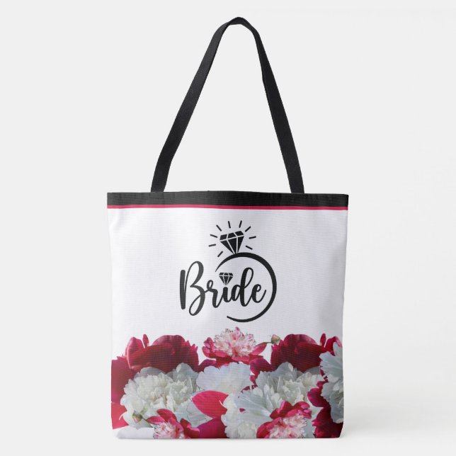 Braut Blumen Pfingstrosen Multi-Print-Tragetasche (Vorderseite)