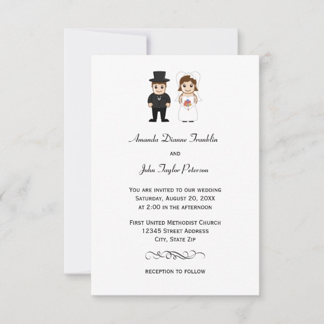 Braut & Bräutigam - 3x5 Einladung zur Hochzeit (Vorderseite)