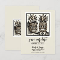 Braut & Bräutigam Aloha Ananas Tiki Save the Date