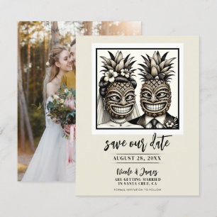 Braut & Bräutigam Aloha Ananas Tiki Save the Date  Einladung