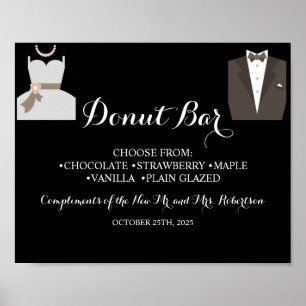 Braut & Bräutigam Donut Bar Junggesellinnenabschie Poster