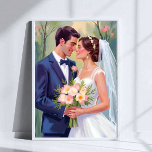 Braut & Bräutigam   Frischvermählte Hochzeit Wasse Poster