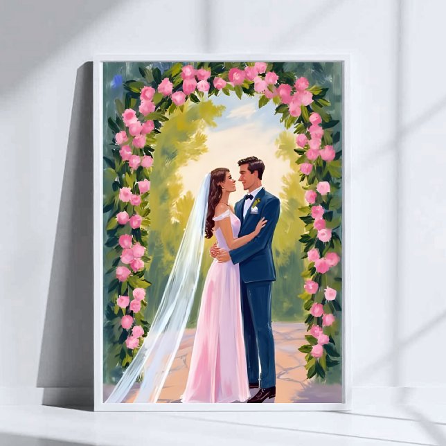Braut- & Bräutigam-Gartenbogen | Florale Hochzeit  Poster (Von Creator hochgeladen)