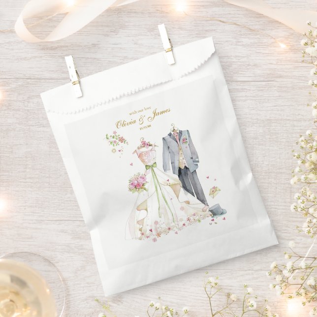 Braut & Bräutigam individuelle Details Geschenktütchen (Ausgeschnitten)
