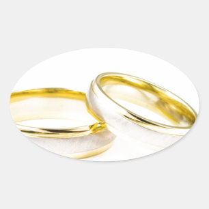 Braut Bräutigam Liebe Hochzeitsringe Dusche Party Ovaler Aufkleber