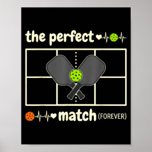Braut & Bräutigam Pickleball Hochzeit Bach Match Poster