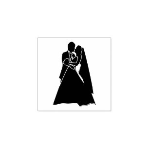 Braut Bräutigam Silhouette Hochzeit Gummistempel