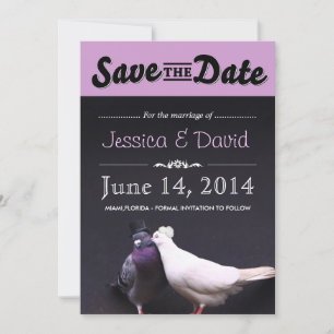 Braut & Bräutigam Tauben Save-the-Date-Ankündigung Save The Date