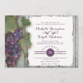 Braut-Brautparty-rustikaler Land-Wein-Weinberg Einladung