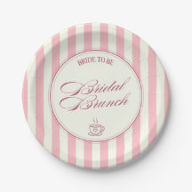Braut-Brunch Rosa Streifen Vintage-Café-Hochzeit