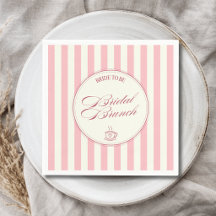 Braut-Brunch Rosa Streifen Vintage-Café-Hochzeit