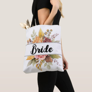 Braut Burgund Florales Herbst Hochzeitstasche