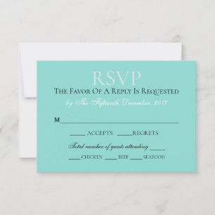 Braut & Co Hochzeitssuite Elegantes Teal Blau RSVP Karte
