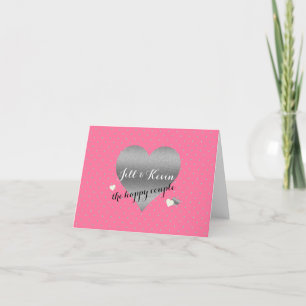 Braut Co Pink & Silber Hochzeit Persönliche Feier Karte