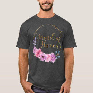 Braut Damen Damen Stag Night Blau Flower T-Shirt