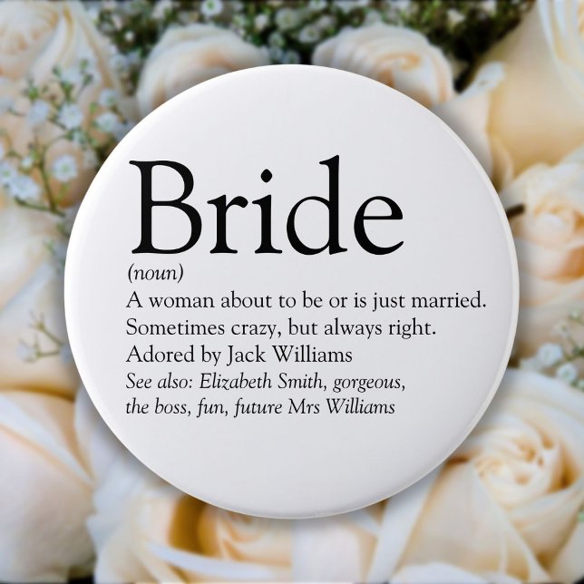 Braut Definition, Brautparty, Hochzeit Button (Von Creator hochgeladen)