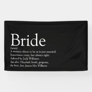Braut Definition Junggesellinnen-Abschied Schwarz- Banner
