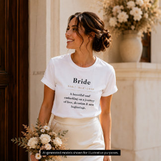 Braut Definition T-Shirt | Personalisiertes Brautg