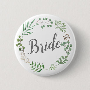 Braut des Blatt-Kranz-botanische Grün- Button