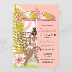 Braut Dusche African American Braut in Dessous Einladung