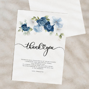 Braut Dusche Dusty Blue Floral Dankeskarte