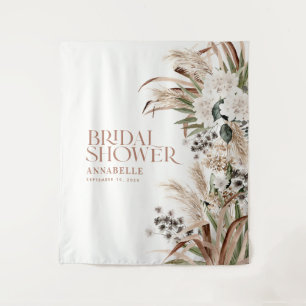 Braut Dusche Pampas modern elegant Terrakotta Wandteppich