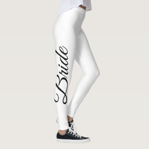 Braut-elegantes Skript-weiße schwarze Leggings