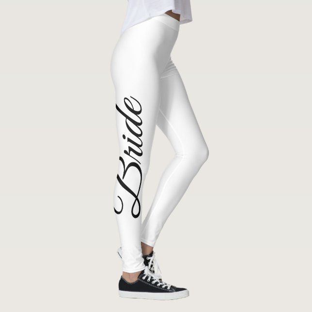 Braut-elegantes Skript-weiße schwarze Leggings (Rechts)