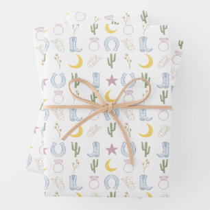 Braut "Em Cowgirl Southwestern Wedding Geschenkpapier Set