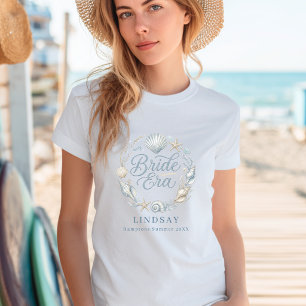 Braut-Era! Elegante Braut am Meer mit Muscheln T-Shirt