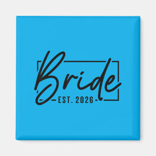 Braut Est 2026 Verheiratetes Paar Hochzeit Flitter Magnet