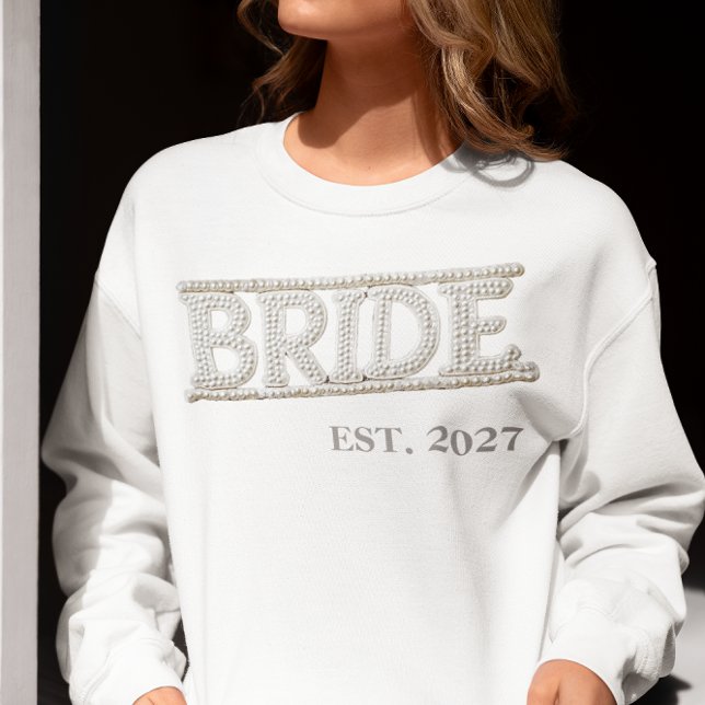 Braut Faux Perlen bestickter Patch Sweatshirt (Von Creator hochgeladen)